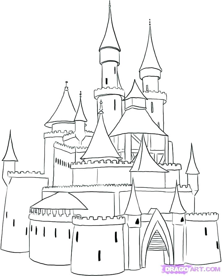 717x892 Coloring Pages Castle Best Book Disneyland Free Murs