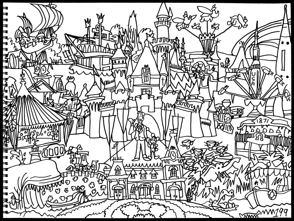 1032x774 Disneyland By Averagejoeartwork