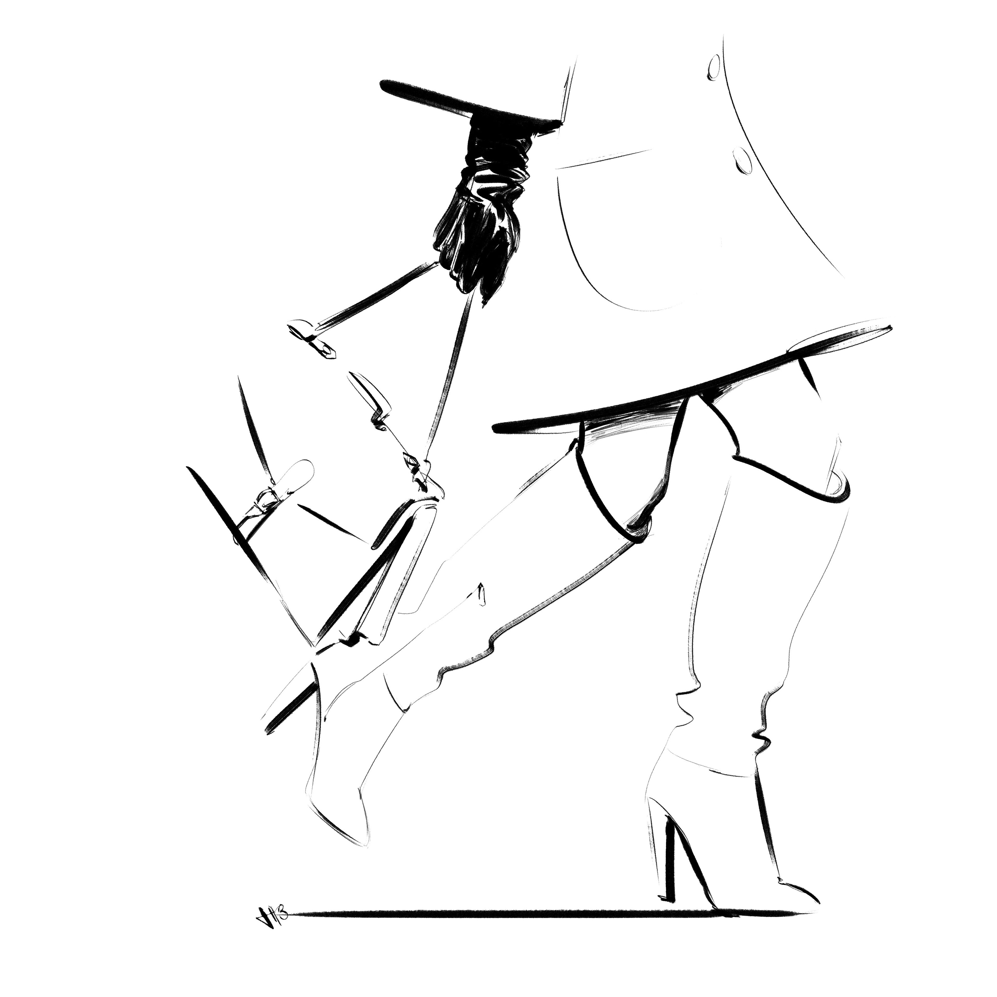 3840x3840 A Series Of Line Drawing Fashion Illustrations Themed Boots