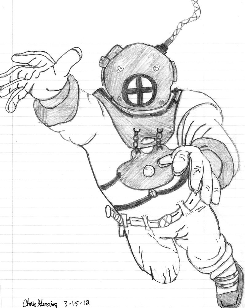 797x1002 Deep Sea Diver By Kropfkid