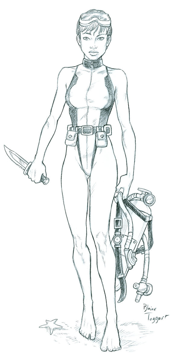 600x1193 Diver Girl By Staino