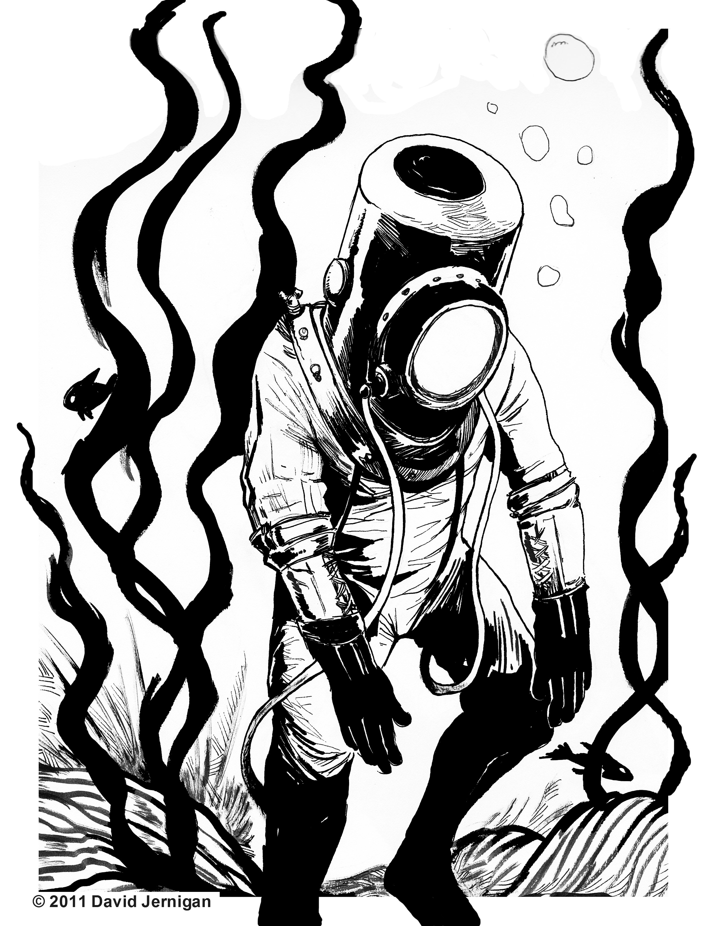 2479x3229 Diver Sketch Sketcharound