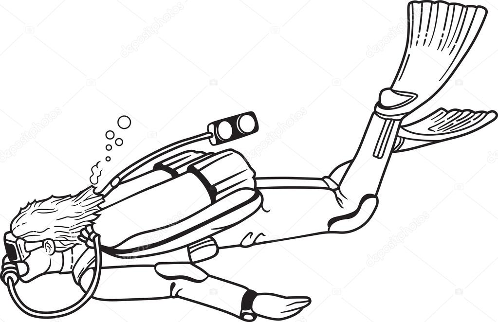 1023x662 Scuba Diver Stock Vector Epifantsev