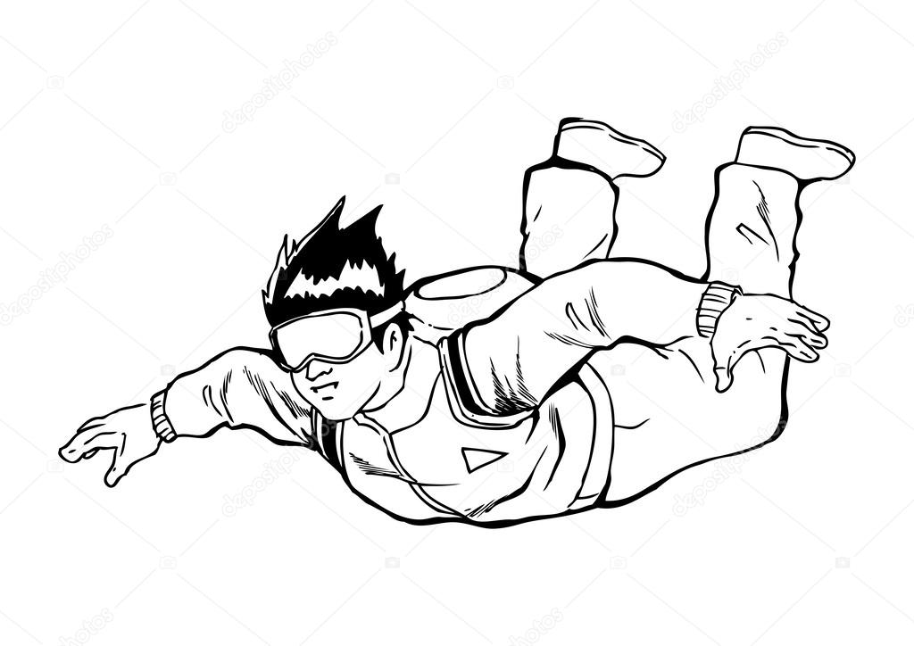1024x724 Sky Diving Stock Vector Rudall30