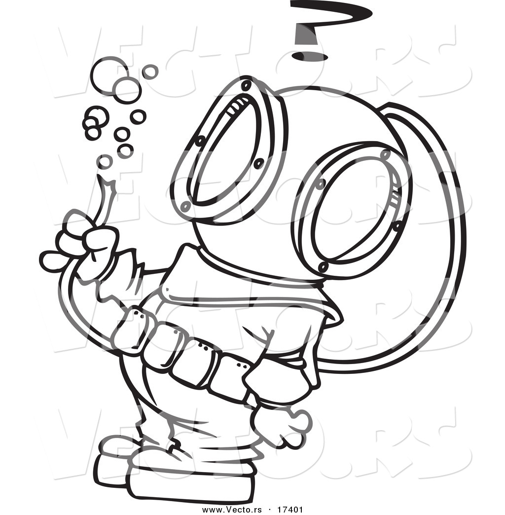 1024x1044 Vector Of A Cartoon Diver Looking