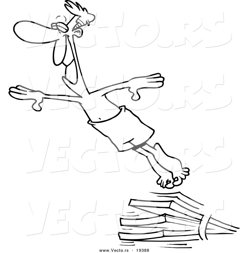 1024x1044 Vector Of A Cartoon Man Diving