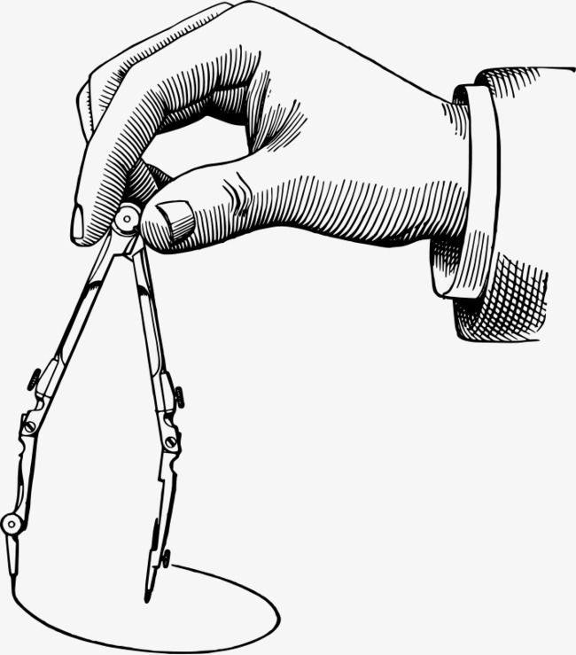 650x739 Take A Compass To Draw A Circle Painted Hand, Divider, Hand, Hand