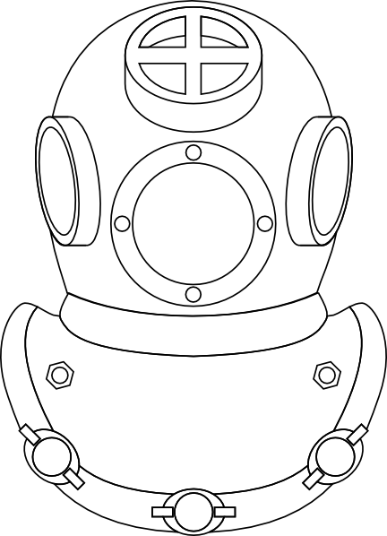 432x598 Outline Of Divers Helmet Clip Art