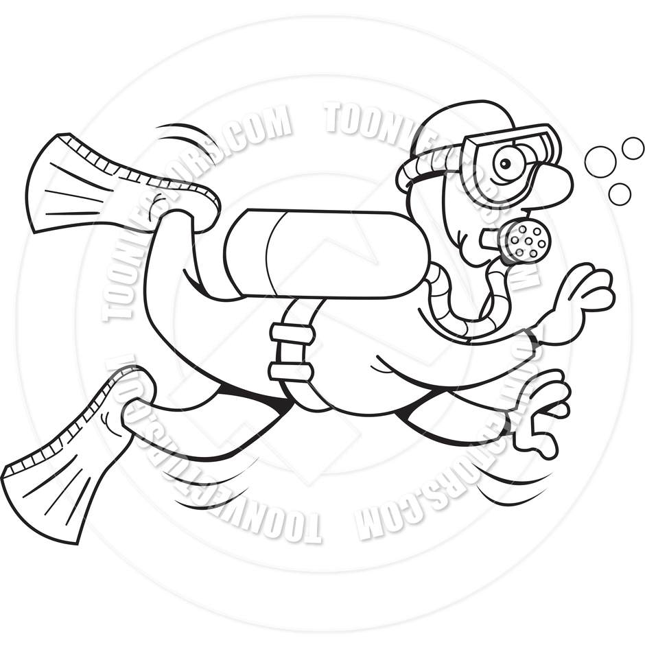 940x940 Scuba Diving Clipart Black And White