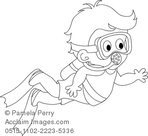 300x275 Art Image Of A Boy Scuba Diving Coloring Page
