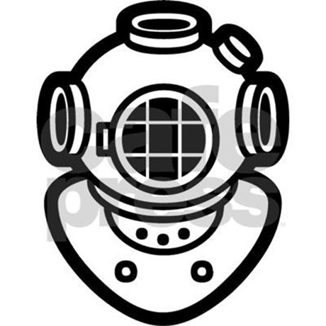 460x460 Diving Helmet Sticker (Rectangle) By Labelmakers
