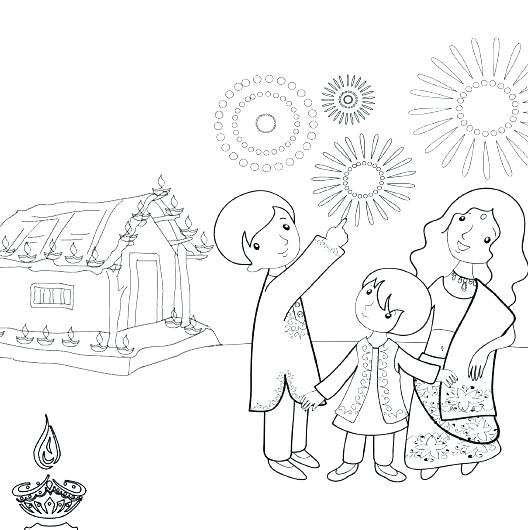 528x530 Diwali Coloring Pages Convobox.co