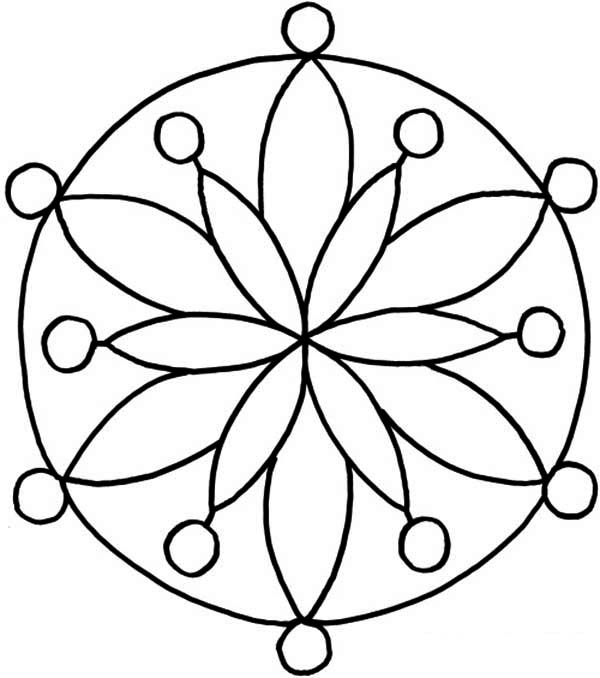 600x678 Rangoli For Festival Diwali Coloring Page