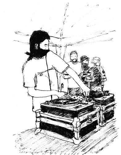 392x500 Dj With Scarf, Sketch Shaun Murphy