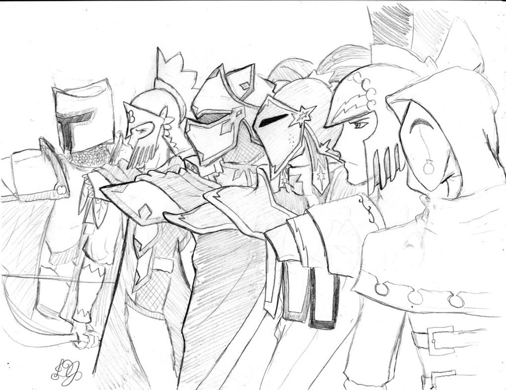 1018x785 Knights Of Harmony Rough Sketch By Dj Black N White