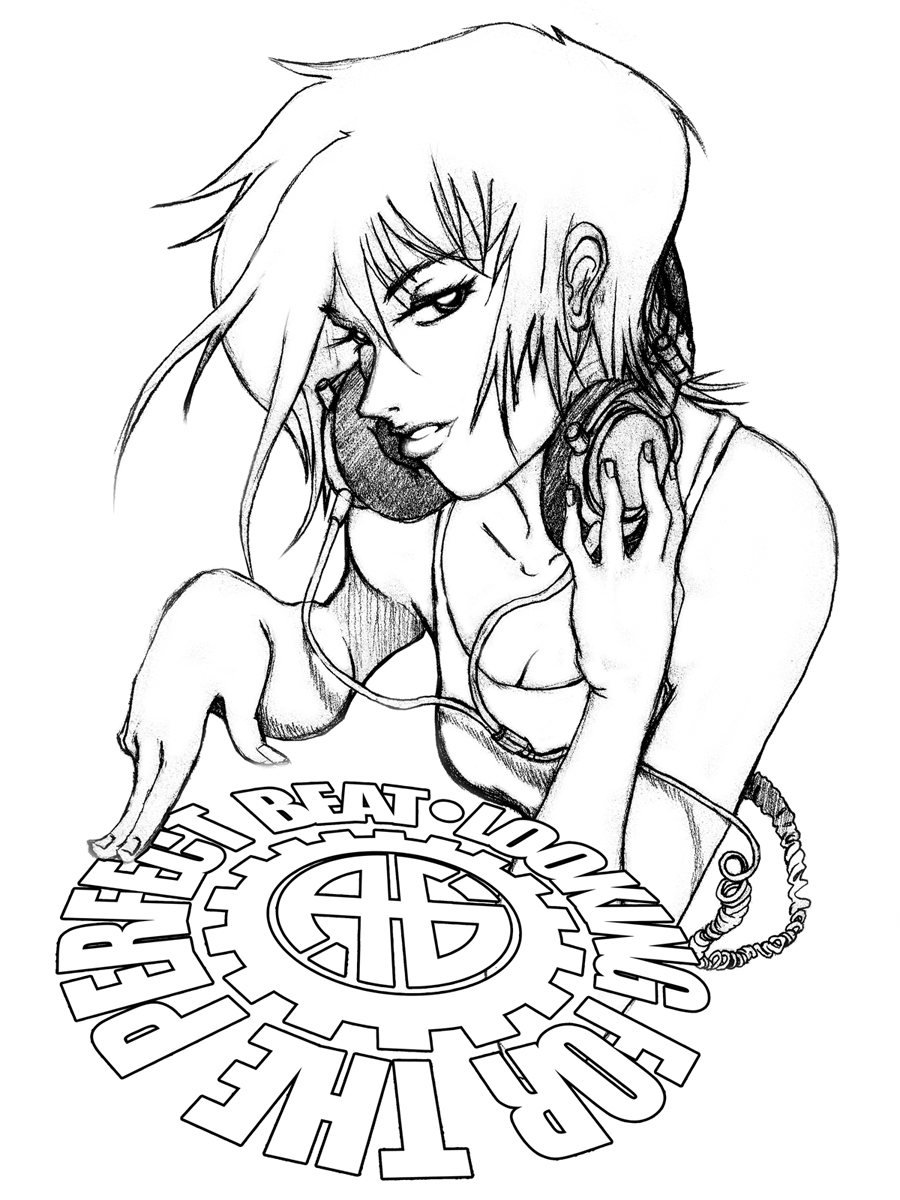 900x1200 Dj Girl Sketch By Peppstar