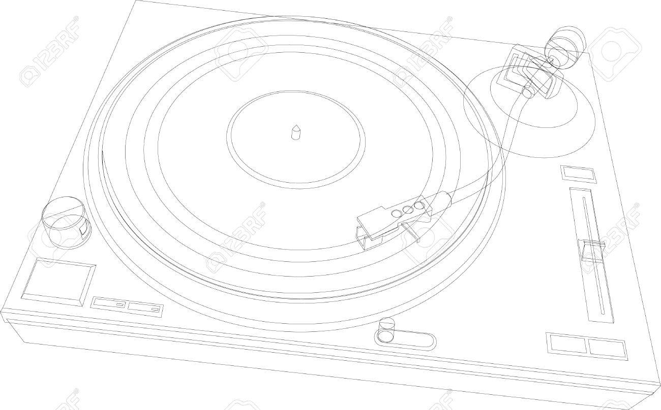 1300x808 Dj Deck Outline Royalty Free Cliparts, Vectors, And Stock