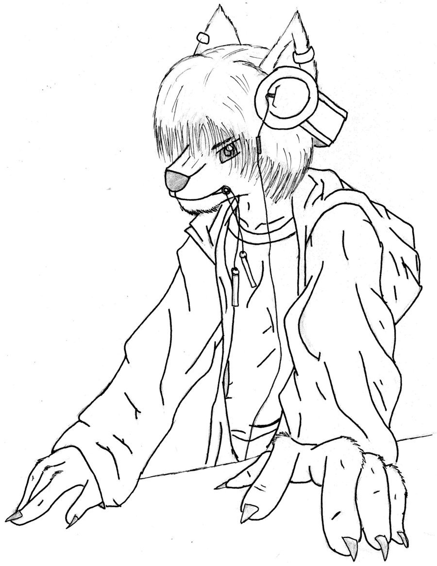 900x1166 Furry Dj Version 2 Inked By Foxraver