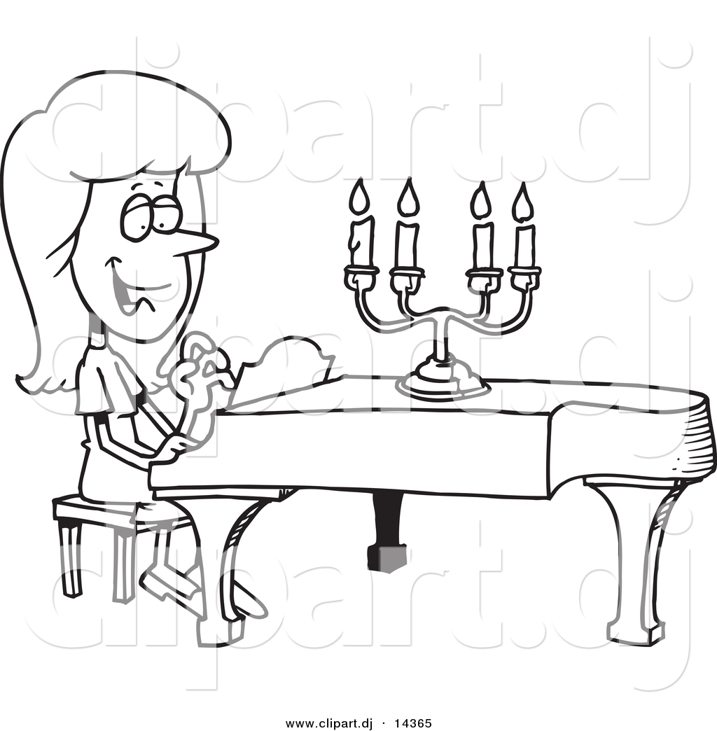 1024x1044 Vector Of Cartoon Girl Playing A Piano