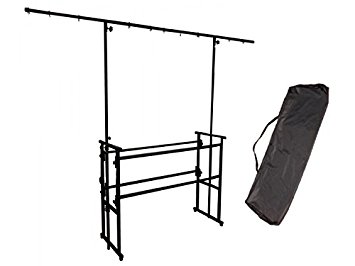 355x266 4ft Deck Stand Black Metal Mobile Dj Lighting Rig Inc Carry Bag
