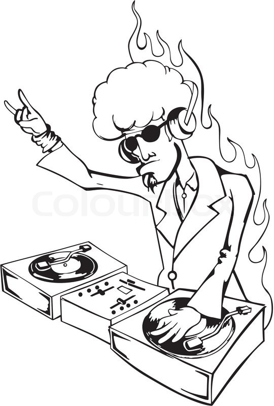 540x800 Cool Dj Twisting Records Stock Vector Colourbox