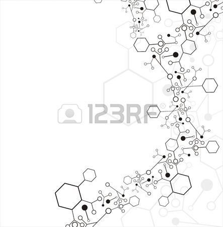 443x450 Abstract Molecular Dna Structure Background, Vector Illustration
