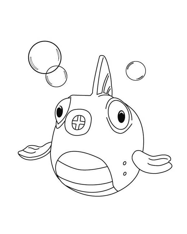 600x750 Squakers The Fish In Doc Mcstuffins Coloring Page