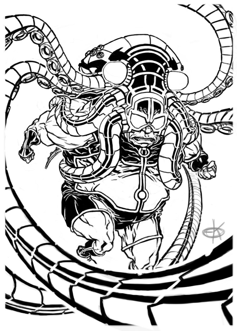 756x1057 Doctor Octopus Redesign Lineart By Erickenney