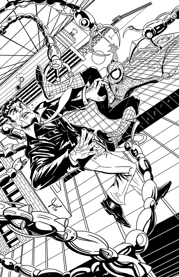 719x1111 Spider Man Vs. Doc Ock By Joeljseguin