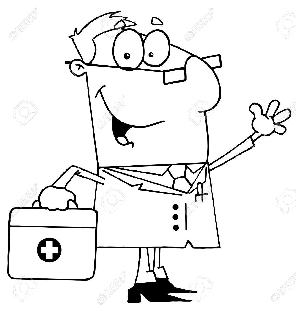 1238x1300 Clipart Illustration Of An Outlined Doctor Royalty Free Cliparts