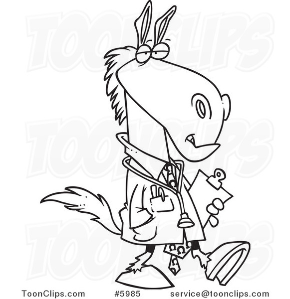 581x600 Cartoon Black And White Line Drawing Of A Doctor Horse