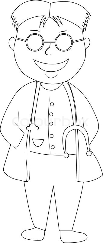 341x800 Drawing Cartoon Doctor Vector Stock Vector Colourbox