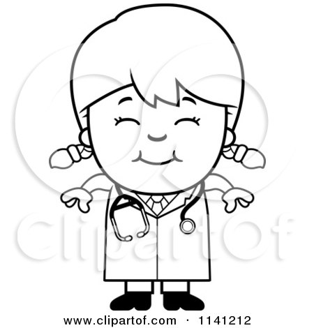 450x470 Cartoon Clipart Of A Black And White Happy Doctor Or Veterinarian