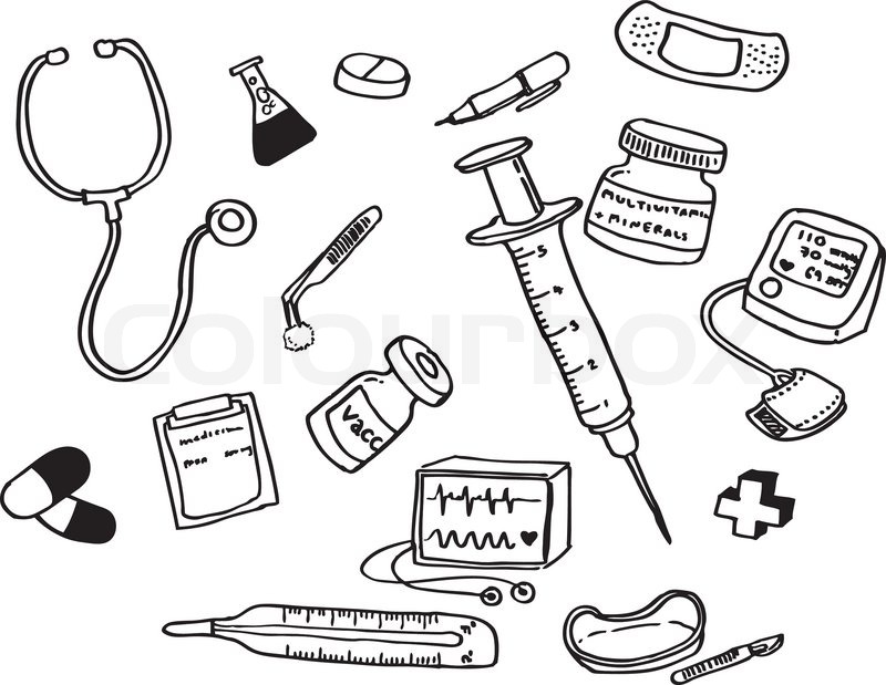 800x619 Vector Of Doctor's Tools Collection Stock Vector Colourbox