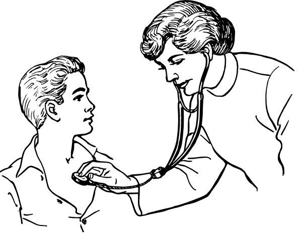 600x480 Doctor Examining A Patient Clip Art Free Vector In Open Office