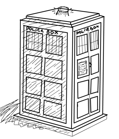 413x480 The Tardis Coloring Page Free Printable Coloring Pages