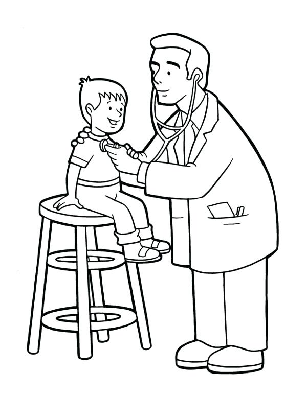 600x775 Doctor Coloring Page Murs