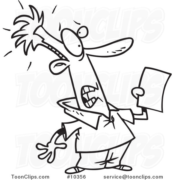 581x600 Cartoon Blacknd White Line Drawing Of Shocked Guy Holding