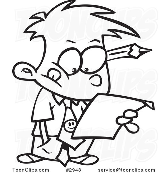 581x600 Cartoon Blacknd White Line Drawing Of Business Boynalyzing