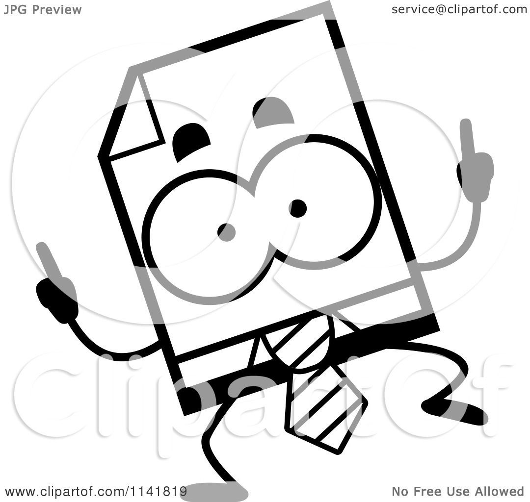 1080x1024 Cartoon Clipart Of A Black And White Business Document Mascot