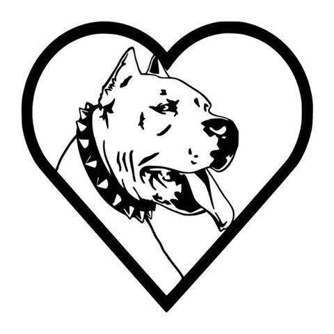 480x480 Pitbull In Heart Outline Spike Collar Sticker (6.5 X 6.5