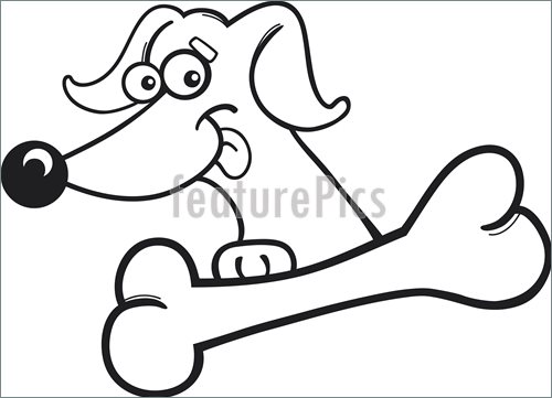 500x361 Pets Dog With Bone For Coloring Book