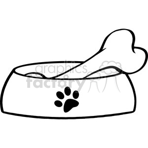 300x300 Royalty Free Royalty Free Rf Copyright Safe Dog Bowl With Big Bone
