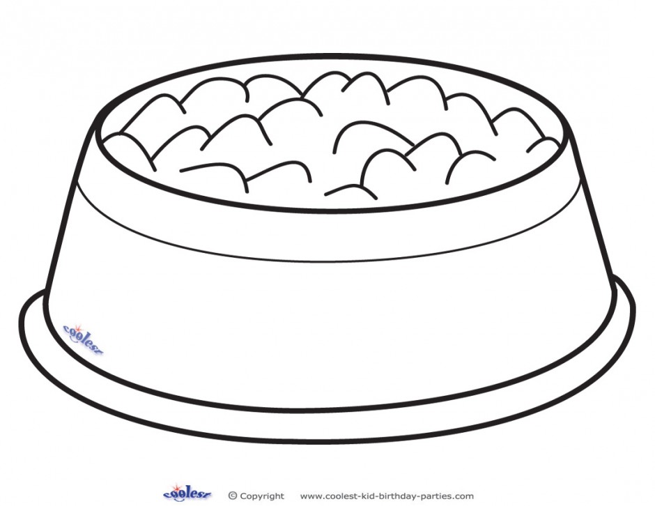 940x726 Dog Bowl Coloring Page