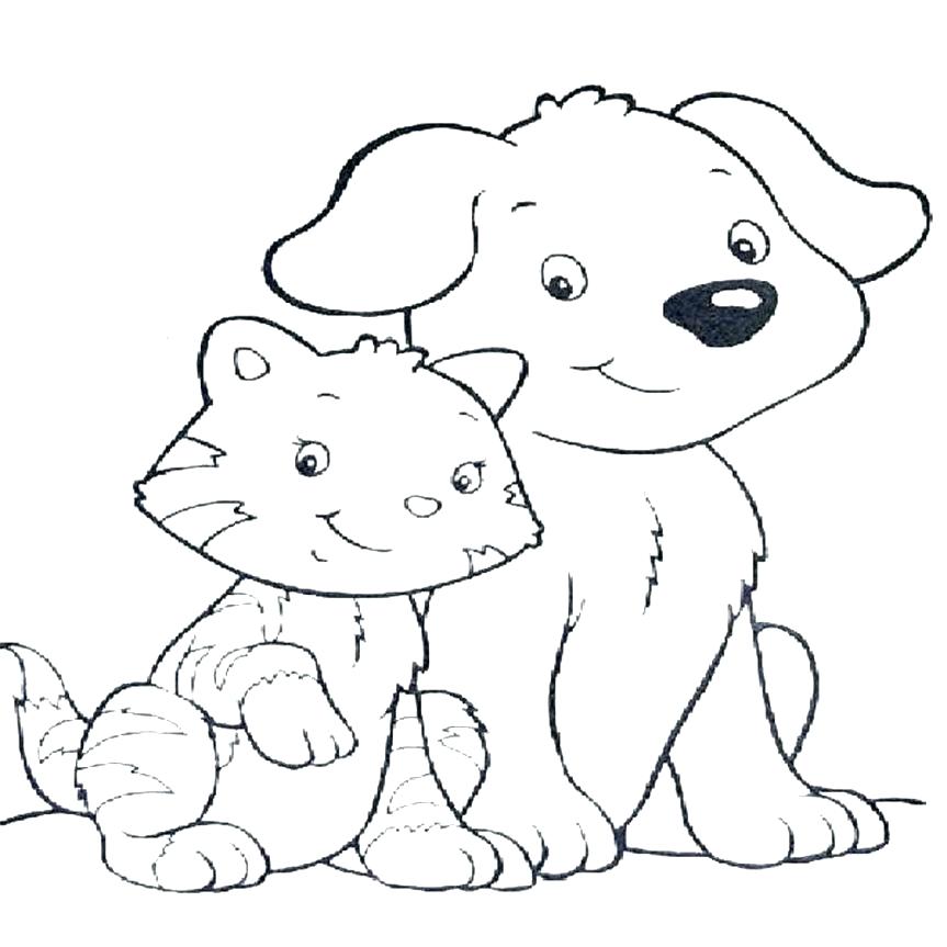 863x863 Dog And Cat Pictures To Color Cats And Dogs Getting Along Dog