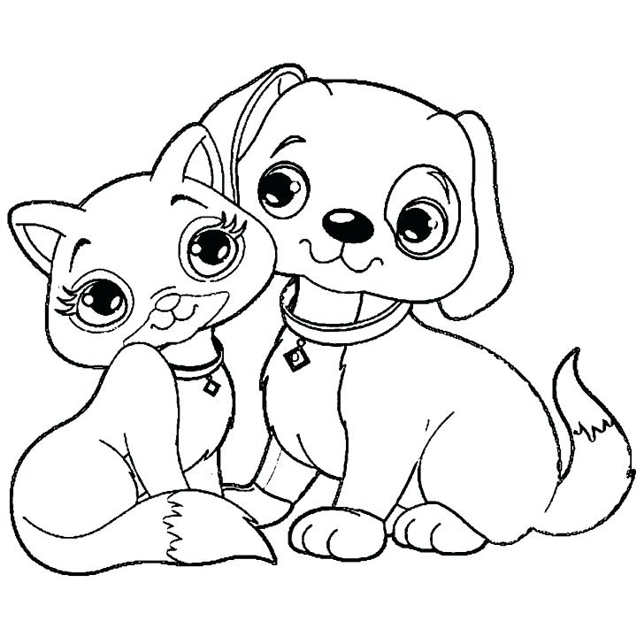 728x728 Dogs And Cats Coloring Pages Coloring Pages Dog Cat Printable