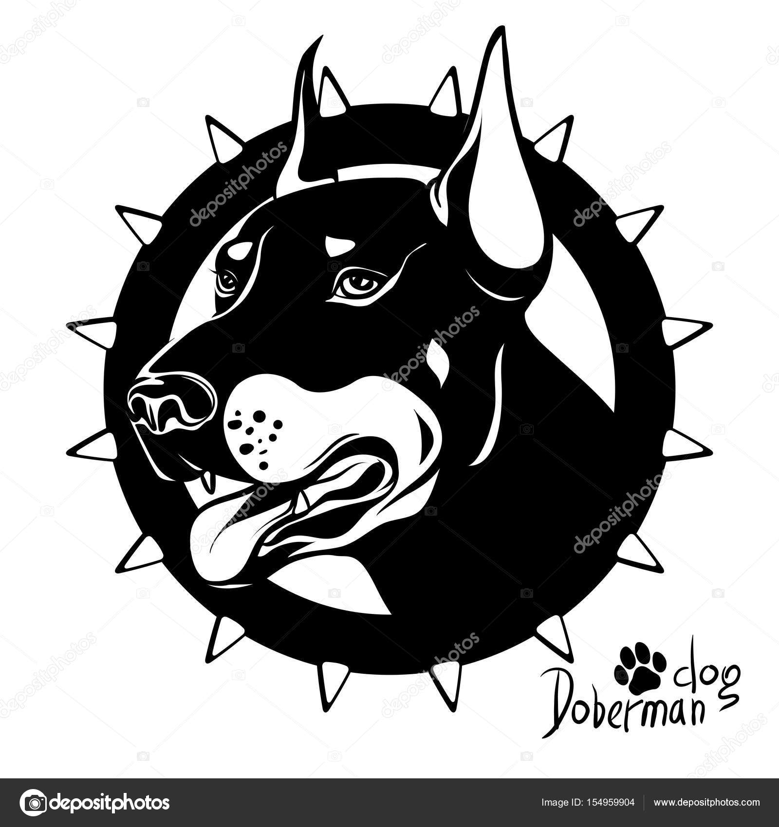 1600x1700 Graphic Vector Drawing Of A Dog Head, Service Breed Doberman