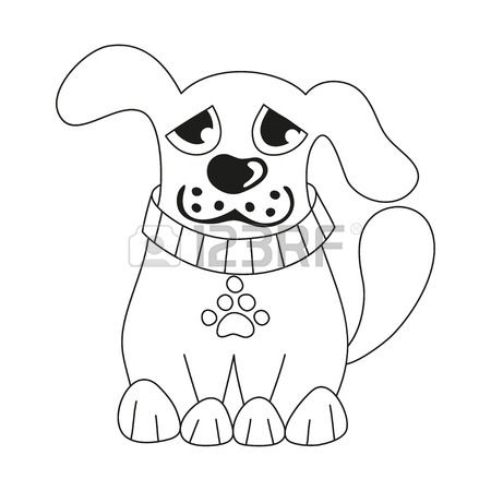450x450 Cartoon Puppy, Vector Illustration Of Cute Dog Wearing Collar