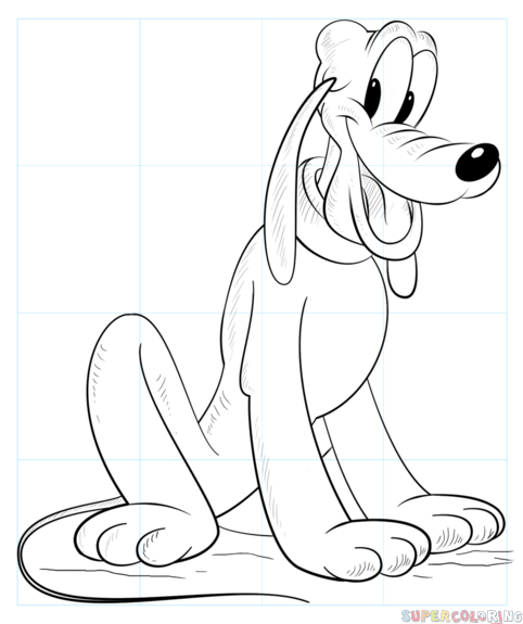 482x575 How To Draw Pluto The Dog Step By Step Drawing Tutorials