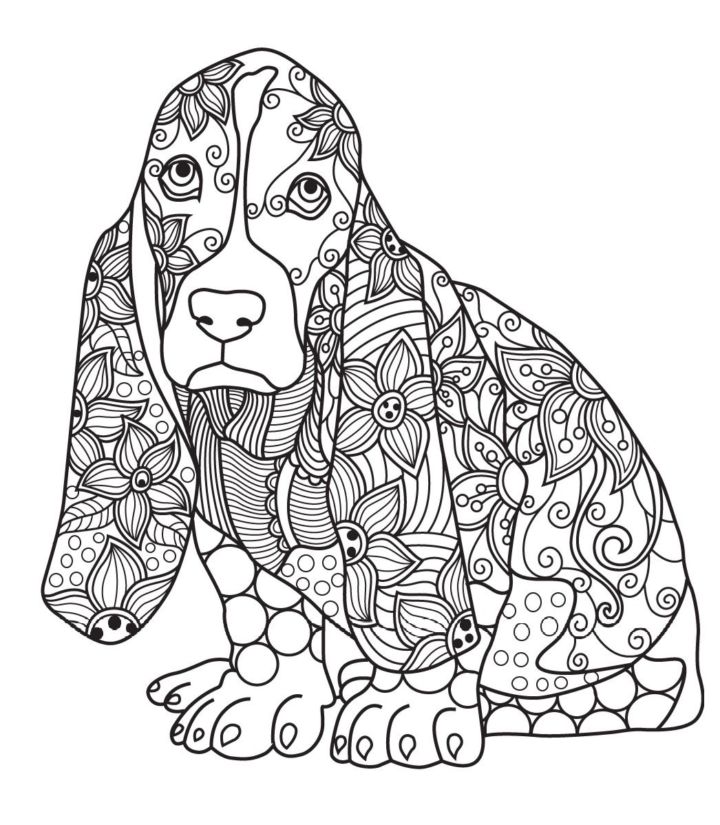 1046x1198 Dog Colorish Coloring Book For Adults Mandala Relax By